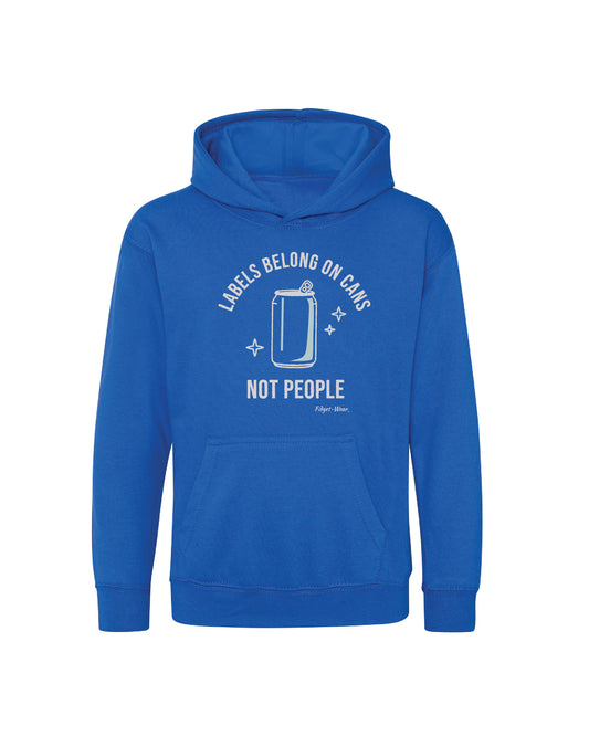Fidget-Wear Labels Belong On Cans Youth Graphic Hoodie