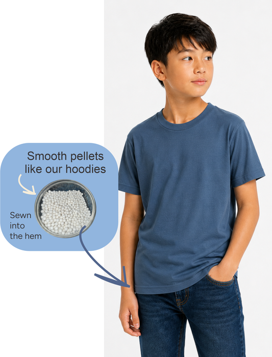 Fidget-Wear Youth T-Shirt - Soothing Pellet Hem